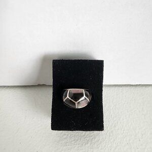 Black Tahitian Mother of Pearl Sterling Silver Band Ring Priced to Sell!